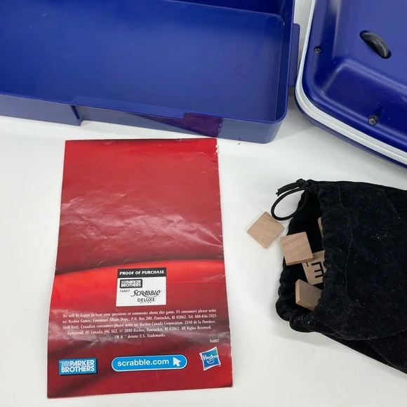 Scrabble Deluxe Edition Portable Game - Blue - Picture 7 of 8